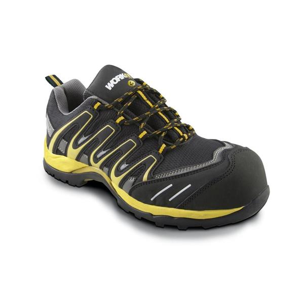 ZAPATO 45 SEGURIDAD S1P WORKFIT TRAIL NEGRO AMARILLO