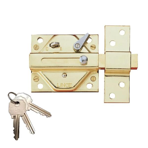 CERROJO PUERTA LINCE 2930 LATONADO ORO LINCE
