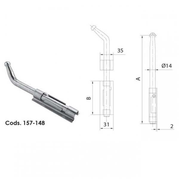 CERROJO SOLDAR SOLAPA LARGO 600MM