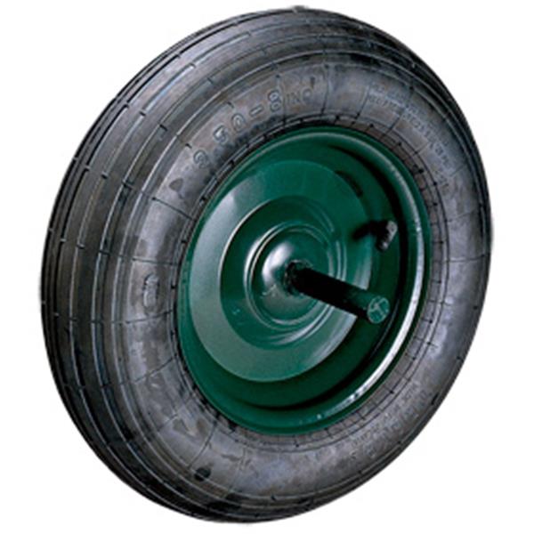 RUEDA CARRETILLA 350 VERDE NEUMATICA CON EJE