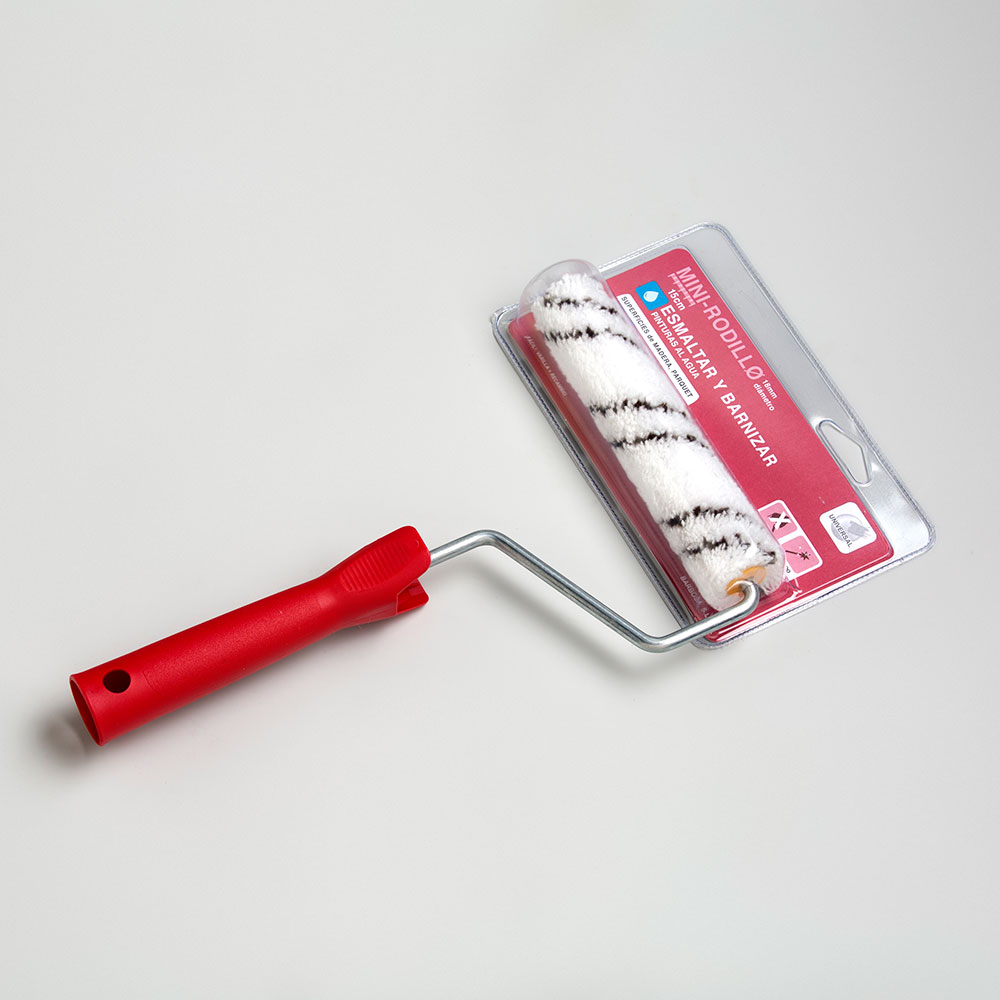 Mini Rodillo  Microfibra  6 Cm + Varilla  Esmaltar Y Barnizar Al Agua