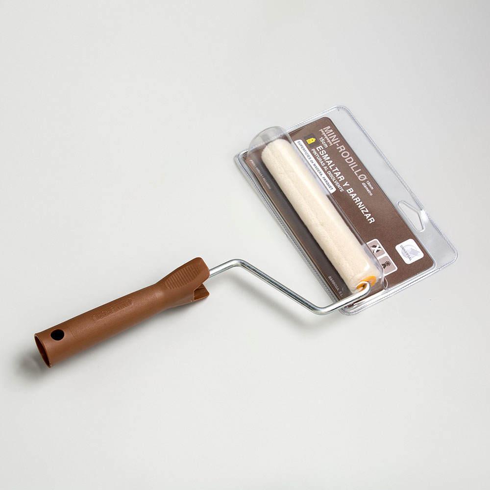 Mini Rodillo  Velour   6 Cm + Varilla Esmaltar Y Barnizar Al Disolvente