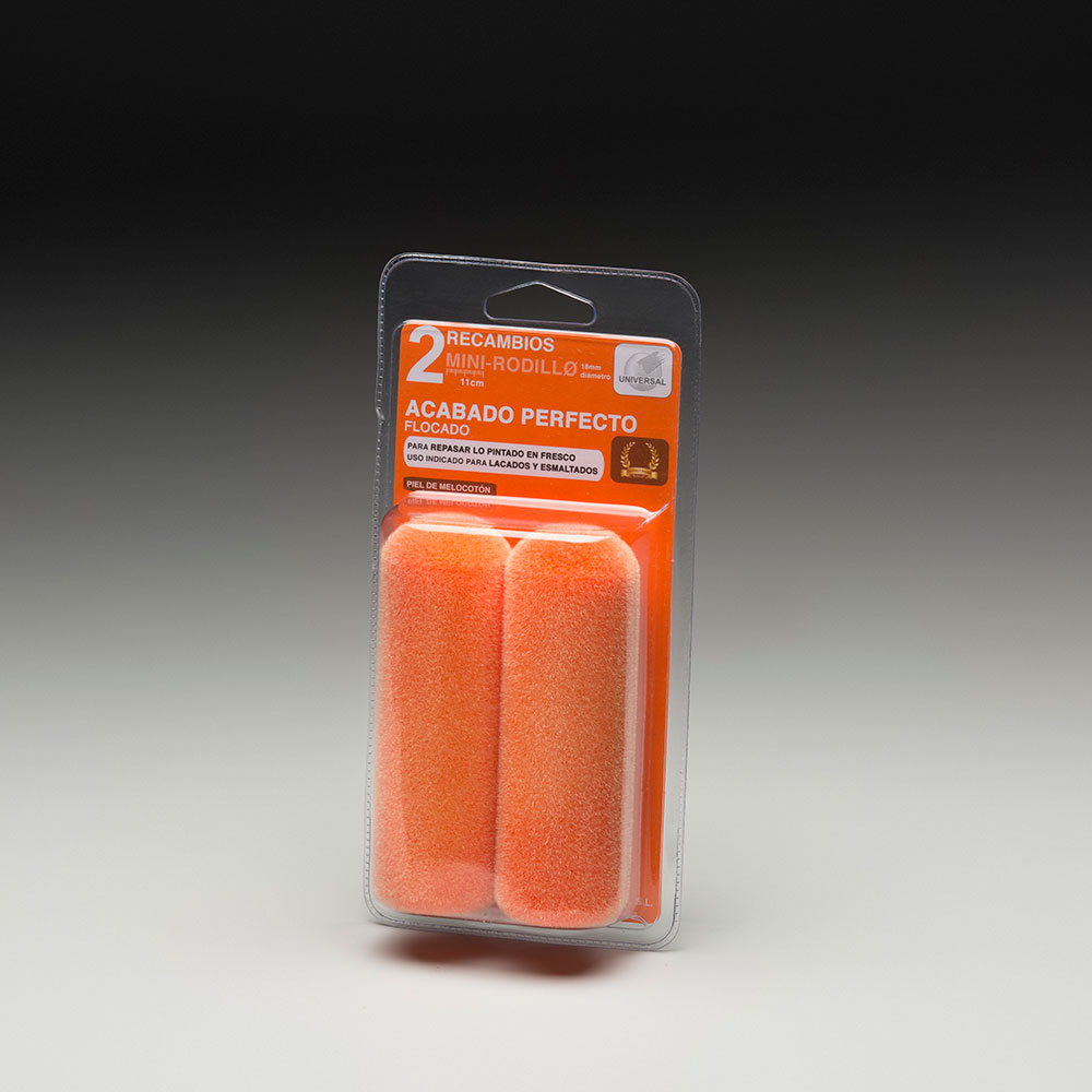 2 Recambios Mini Rodillo Lacar Piel De Melocoton 11Cm