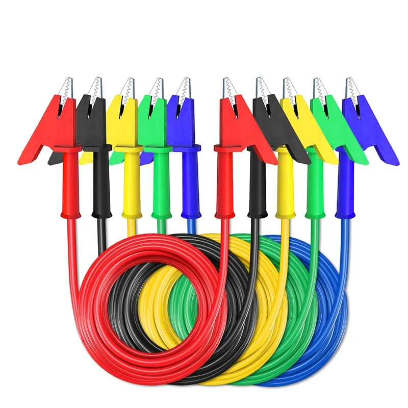 Cables De Medicion 5 Cables Cocodrilo  Multicolor