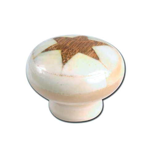 Pomos mueble - Pomo Ethnic 109 35mm Estrella hueso Natural Madera