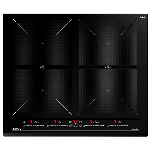 Placas de inducción - TEKA Encimera Flex Inducción IZF 64600 BK MSP 4 zonas Cristal Negro