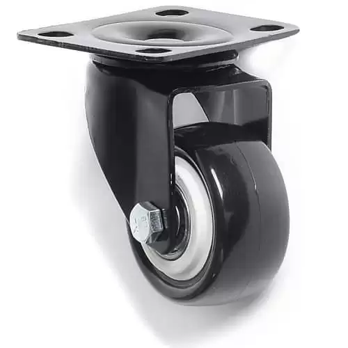 Rueda Pivotante Industrial De Goma Sin Freno 62.5 Mm  Negro