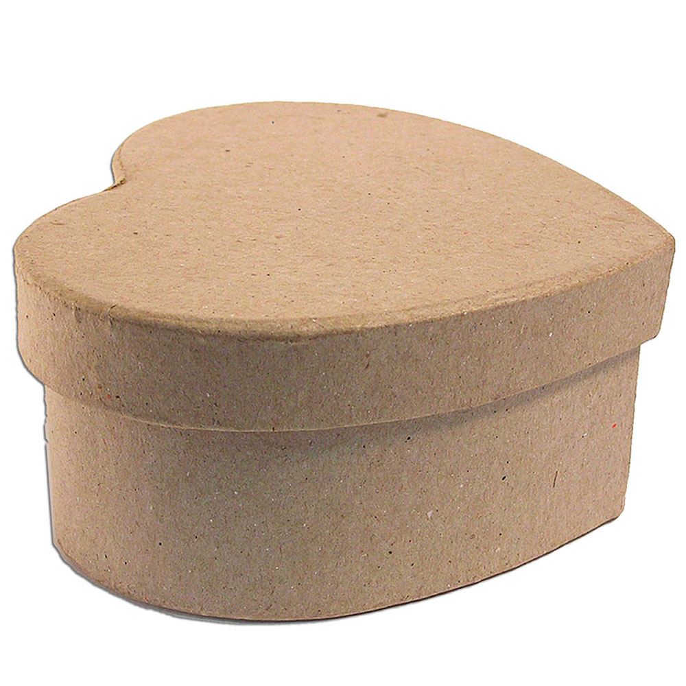 Caja Papel Maché Corazón 15x12,5x7 cm