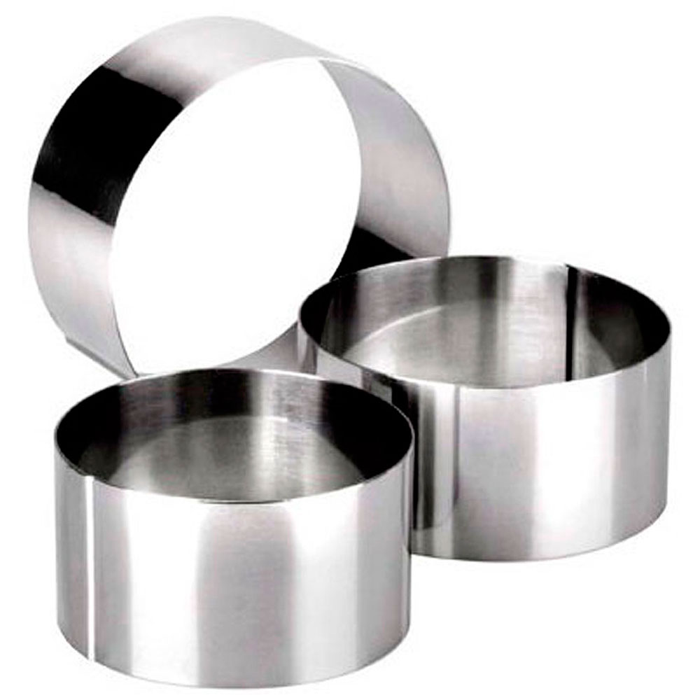 Set 3 Aros Moldes Inox (7x4,5+8x4,5+10x4,5 cm)