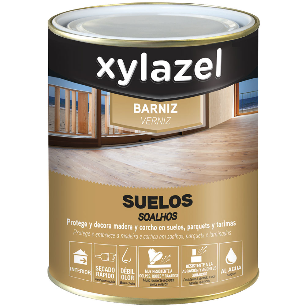 Xylazel Barniz Suelos Satinado B/Agua 750 Ml.Incoloro