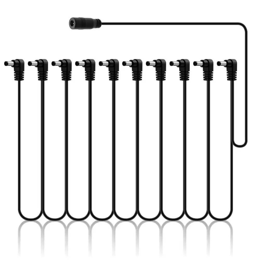 Cable Divisor Corriente DC 9V De 10 Salidas 5.5x2.1mm  Negro