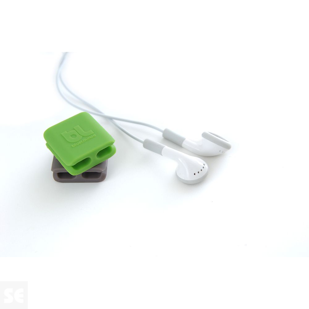 Sujeta Cables Clip Verde/Gris Pequeño
