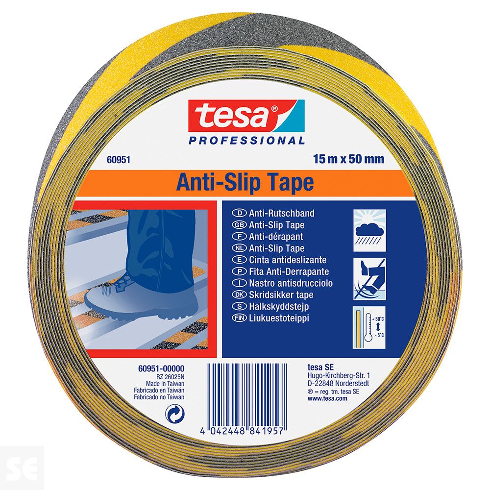 Cinta Adh. Antideslizante 50Mmx15M Amarilla/Negra