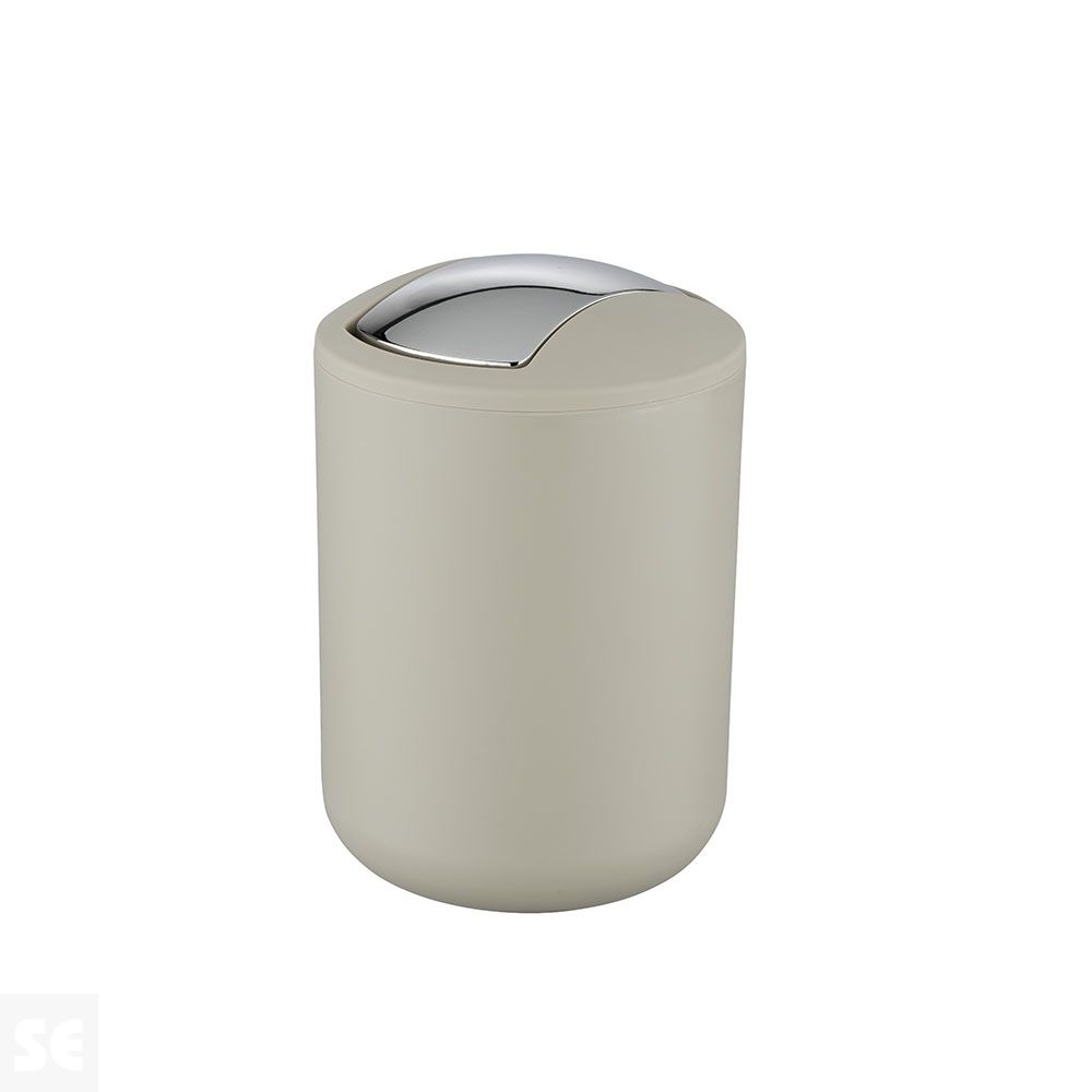 Cubo Tapa Abatible 2 Lts Brasil Taupe Wenko