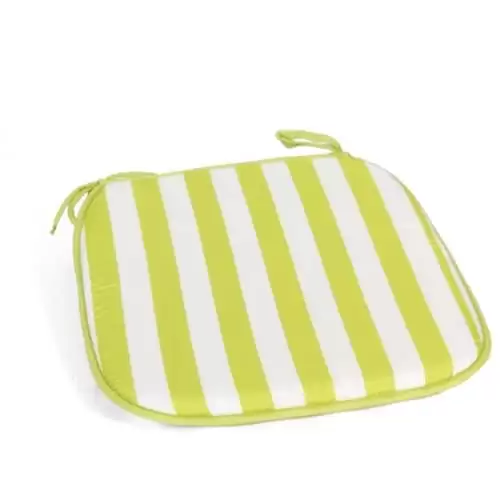 Cojin De Rayas Para Silla 40x40 Cm Amarilla-blanco