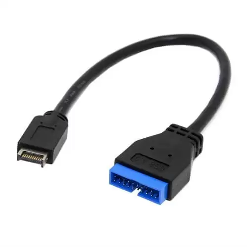 Cable USB 3.1 De 20 Pines A USB 3.0 Panel Frontal Placa Base 20 Cm Negro