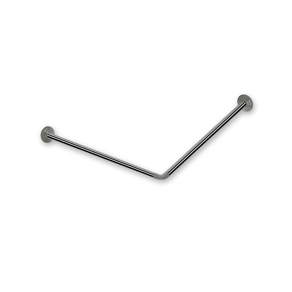Barra Baño Curva 80x80 Plata Brillo