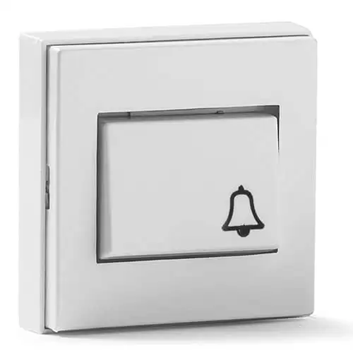 Pulsador Timbre Superficie 10A 250V  Blanco