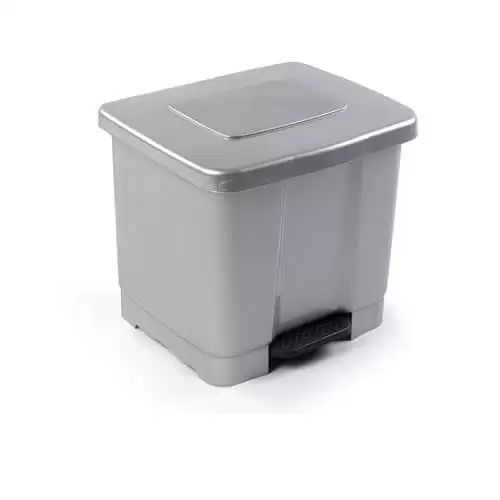 Cubo Basura Reciclaje Plastico Apertura Pedal 35 Litros Gris