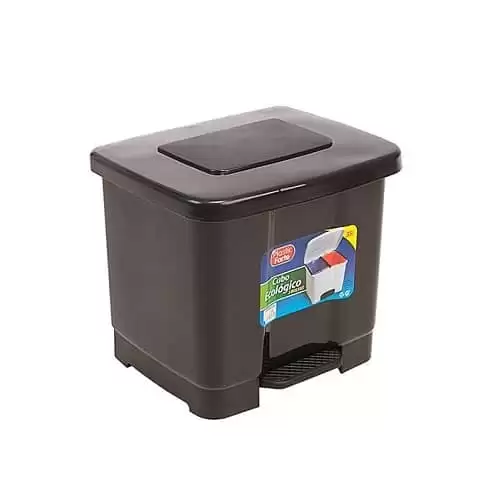 Cubo Basura Reciclaje Plastico Apertura Pedal 35 Litros Negro