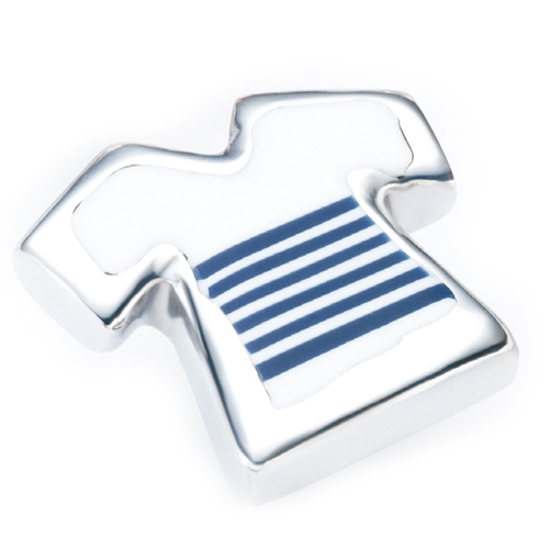 Pomos mueble - Pomo Junior 50x50 mm Camiseta Cromo y Azul