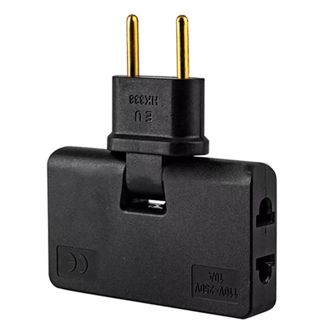 Adaptador Enchufe Plano De Toma De Pared  Negro 10 A