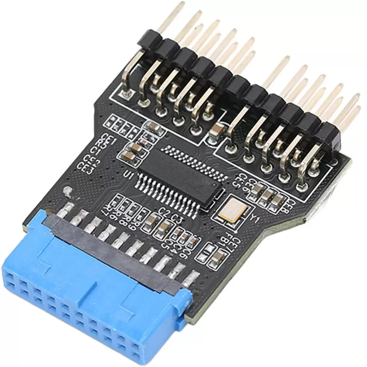 Adaptador USB 19 Pines Hembra A Dual 9 Pin