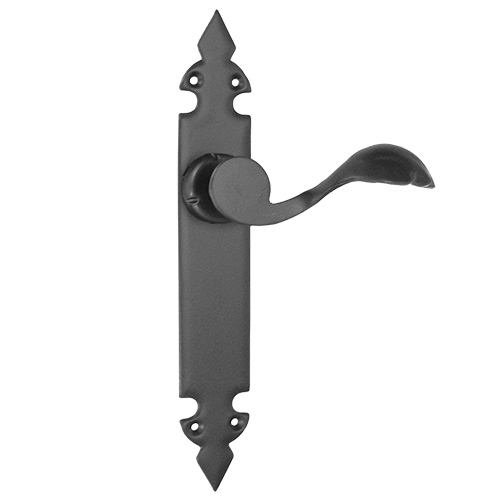 Manivelas de forja - Juego Manivelas con Placa 73183 Tipo Cuchara 275x43 mm Negro