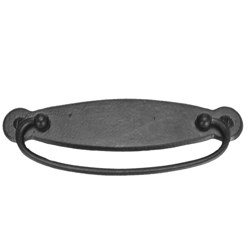 Tiradores de forja - Asa 73907 con Placa Ovalada 30x100 mm Negro