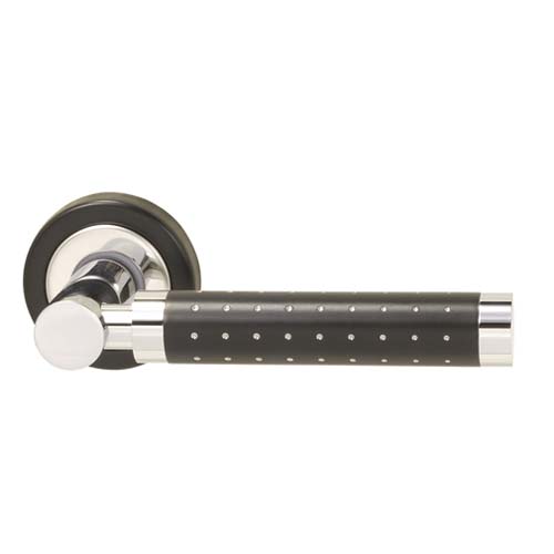 Manivelas con roseta - Juego Manivelas Tubular Punteada con Roseta 8030 Cromo y Negro