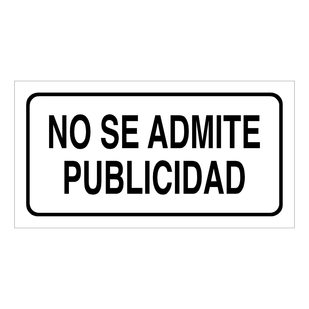 Rotulo Adhesivo 17x9 No Se Admite Publicidad