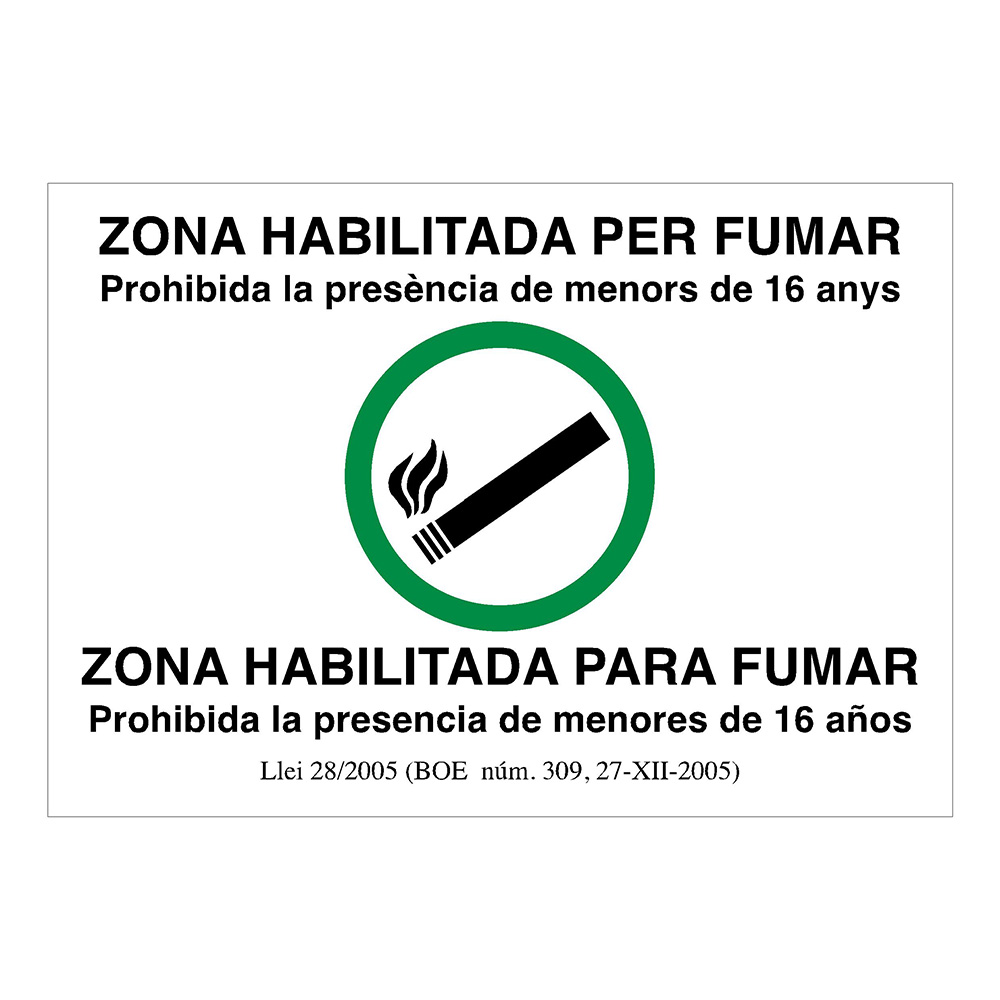 Señal Informativa F-226 21x30 Permes Fumar Bilingue