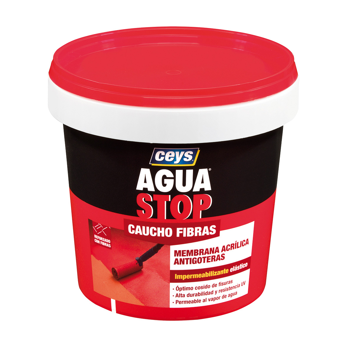 Aguastop Caucho Fibras Rojo 1Kg