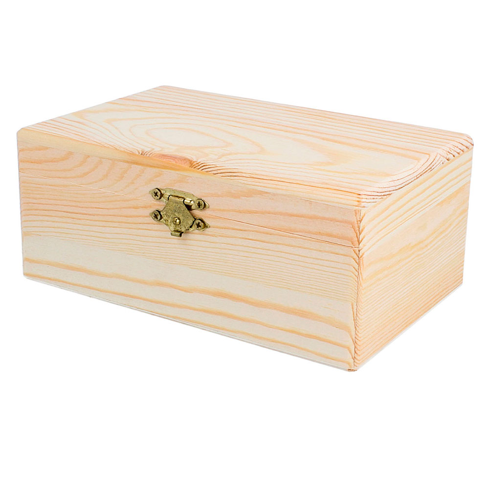 Caja Madera De Pino Macizo Rectangular 17x11x7Cm
