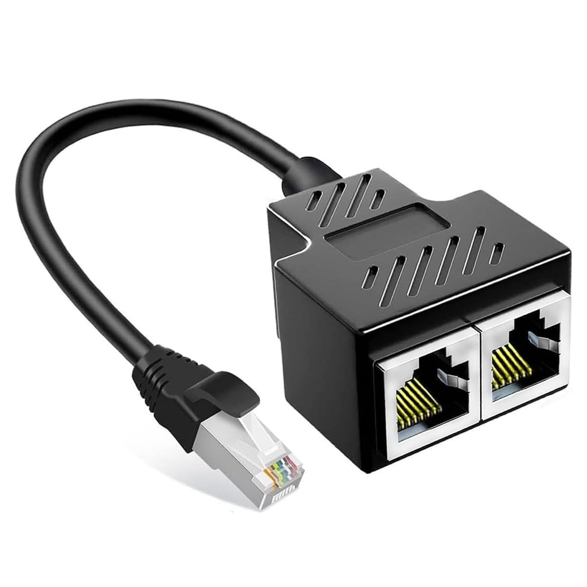 Adaptador Divisor De Red Con Cable  Negro