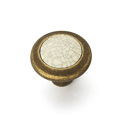 Pomos mueble - Pomo Porcelana 9831 Bronce Rústico y Craquelé