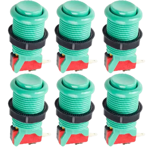 Boton Americano Arcade Con Microinterruptor (6 Uds)  Verde