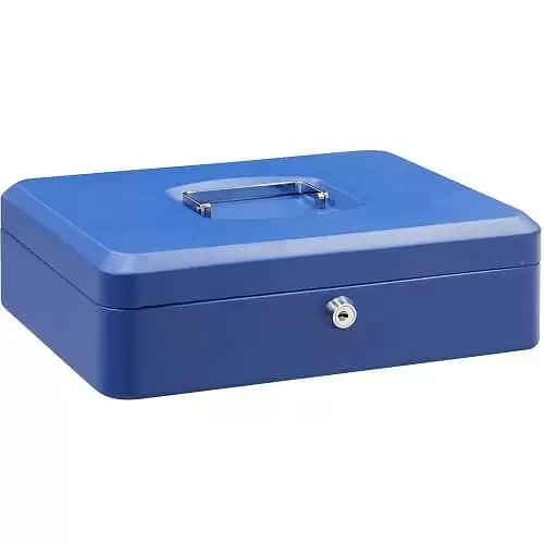 Caja Fuerte Metalica Portatil Caudales Gigante  Azul