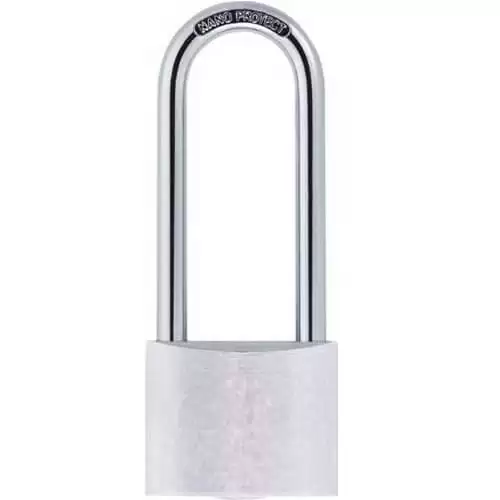 Candado Arco Largo De Laton Macizo Con Llave 40 Mm Plateado