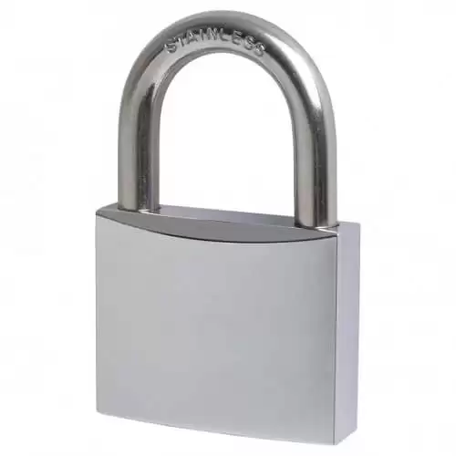 Candado De Laton Macizo Con Llave 50 Mm Plateado