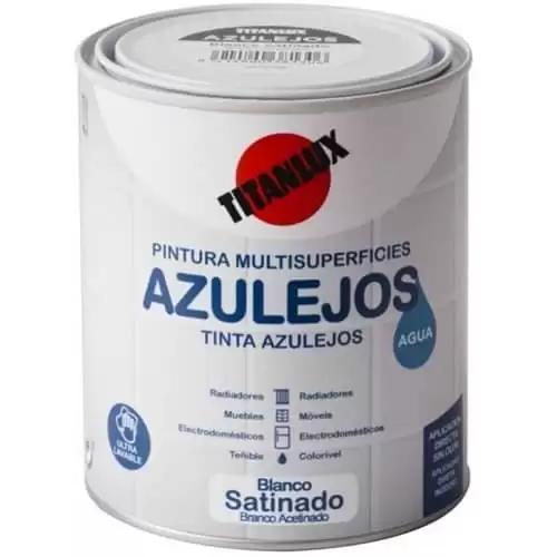 Esmalte Azulejos Al Agua Titanlux Satinado 750 Ml Blanco