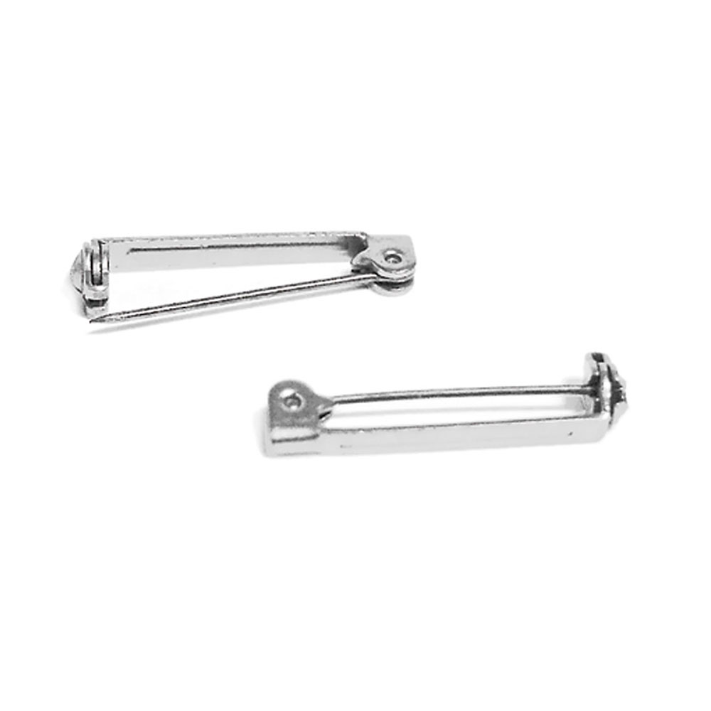 Aguja Broche Metálica Plateada 26,4x2,6Mm. 10U.