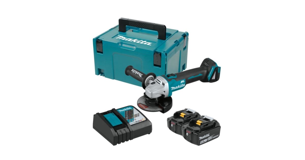 Amoladora angular Makita Aku 125mm Li-ion LXT 18V/5.0Ah, Makpac DGA504RTJ
