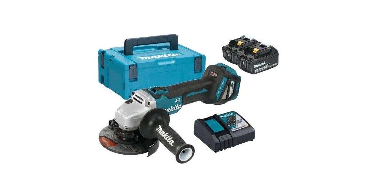 Amoladora angular Makita Aku con regulación 125mm Li-ion LXT 18V/3.0Ah, Makpac DGA511RFJ