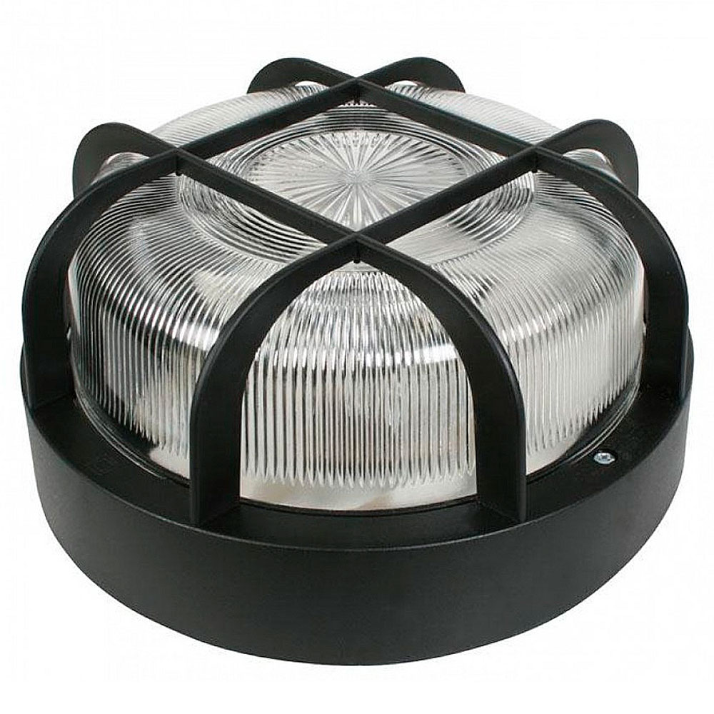 Aplique Exterior Redondo E-27 Max. 60W Negro