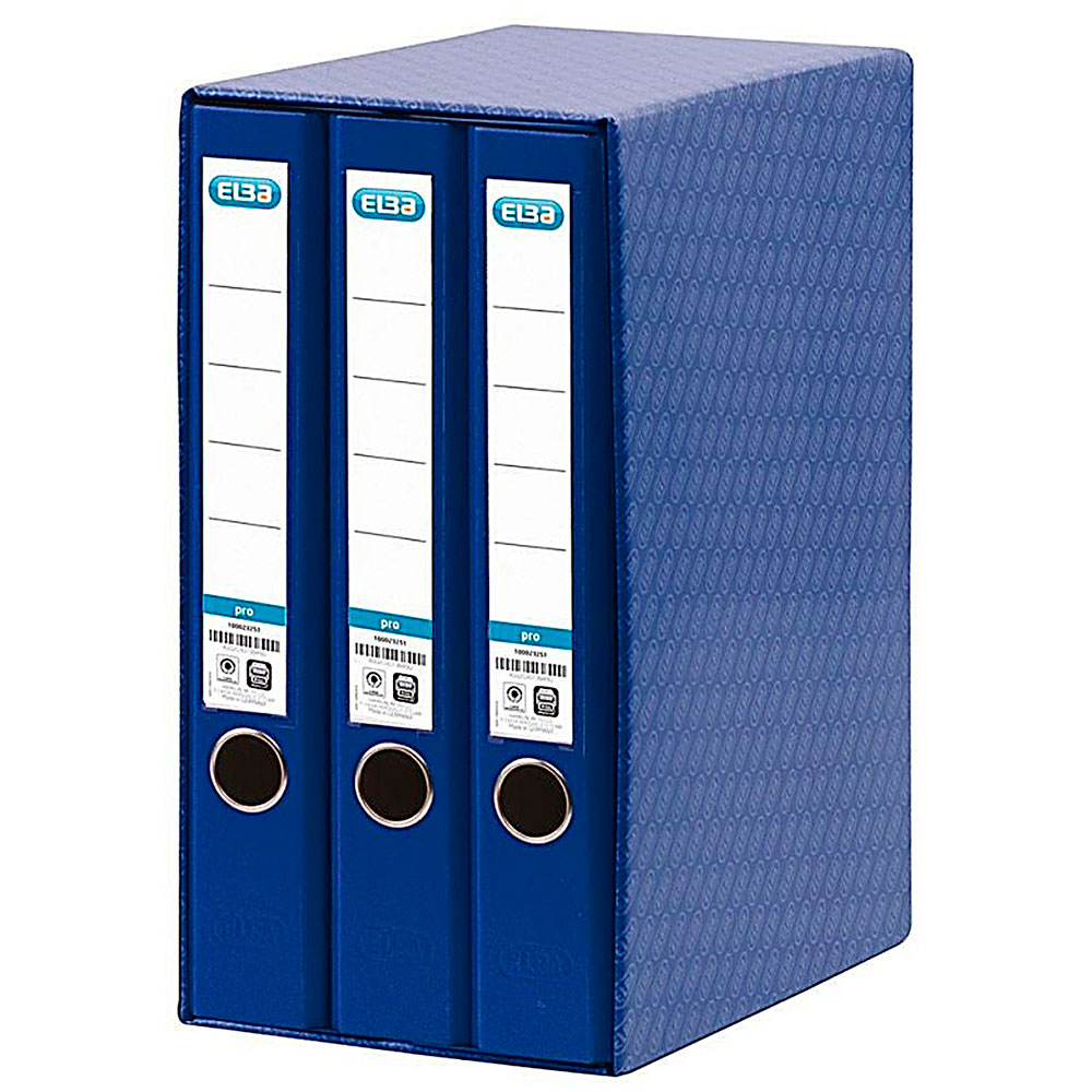 Box 3 Carpetas 2 Anillas 40 mm A4 Azul