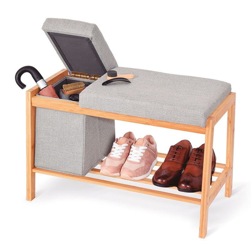 Banco Bambu C/Cesto Almacenaje Y Repisa 178Y14 Jobgar