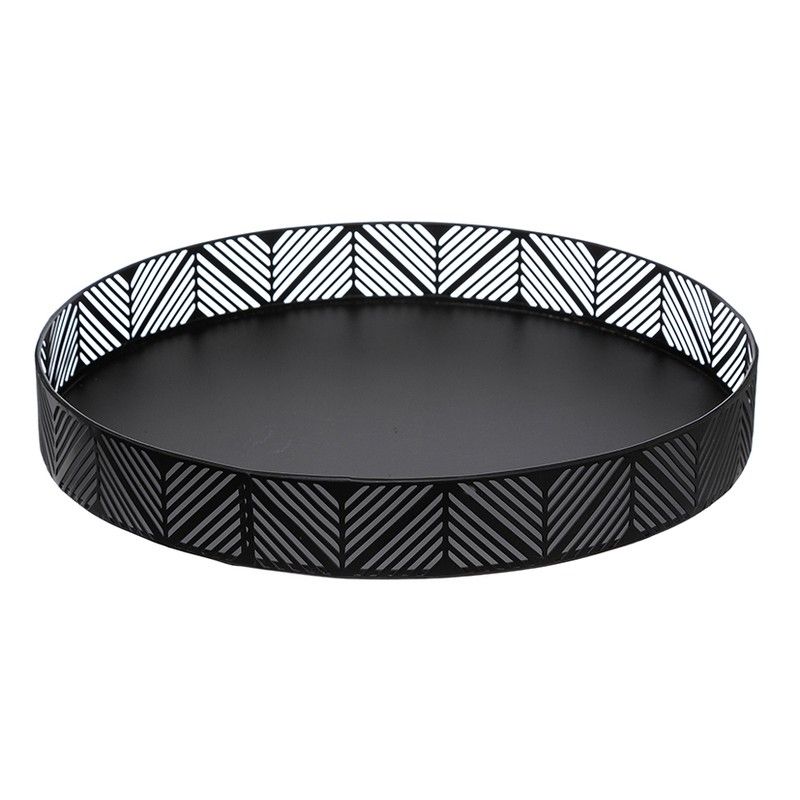 Bandeja Metalica Con Friso 30 Cm. Negra 418Y124