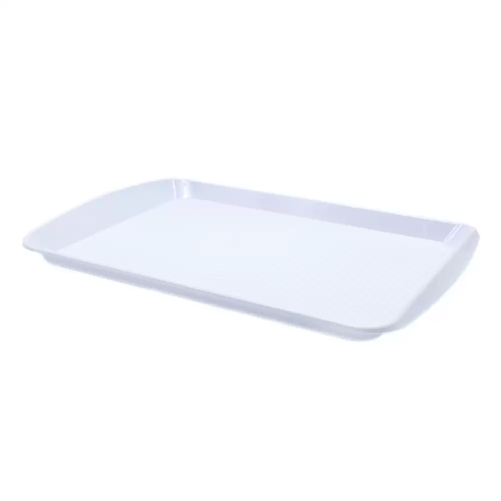 Bandeja Plastico Rectangular Comida Rapida Blanco
