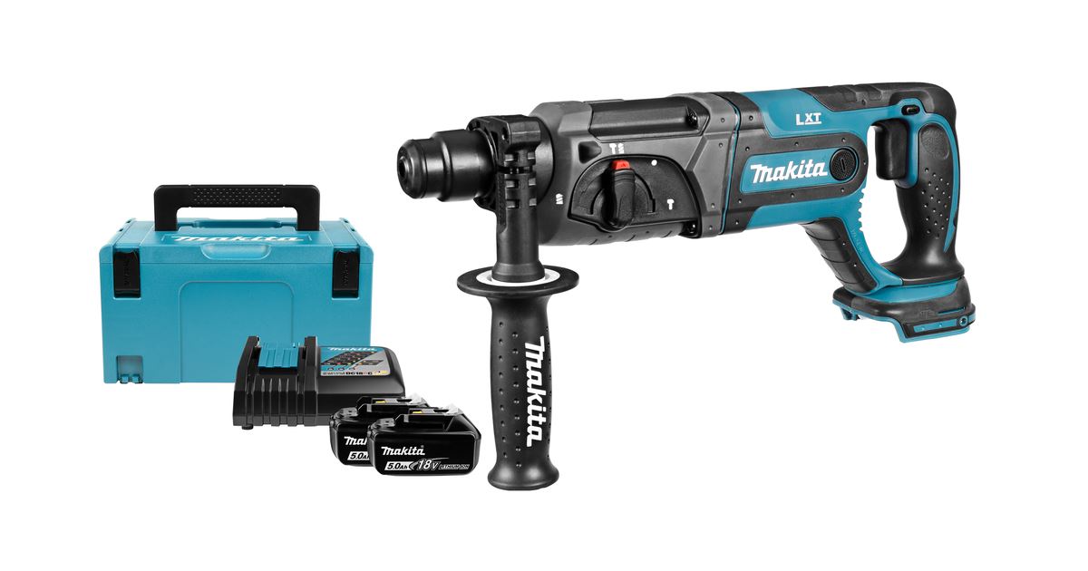 Batería Makita martillo combinado Li-ion LXT 18V/5.0Ah, Makpac DHR241RTJ